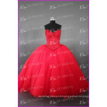 ED Bridal Real Sample Sweetheart Beaded Bodice Ball Gown Red Tulle Quinceanera Dresses